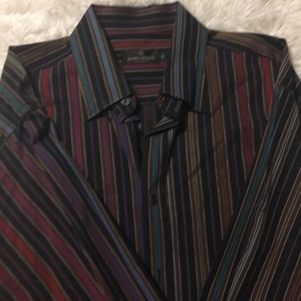 Bugatchi Multi Colored Button Up Shirt Size Xl - image 1